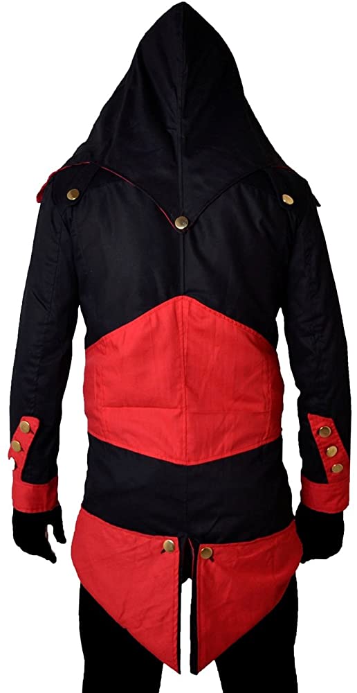 Classyak Creed 3 Cotton Fabric Jacket, Black & Red