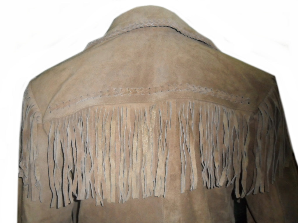 Western Suede Leather Coat-Brown-Man