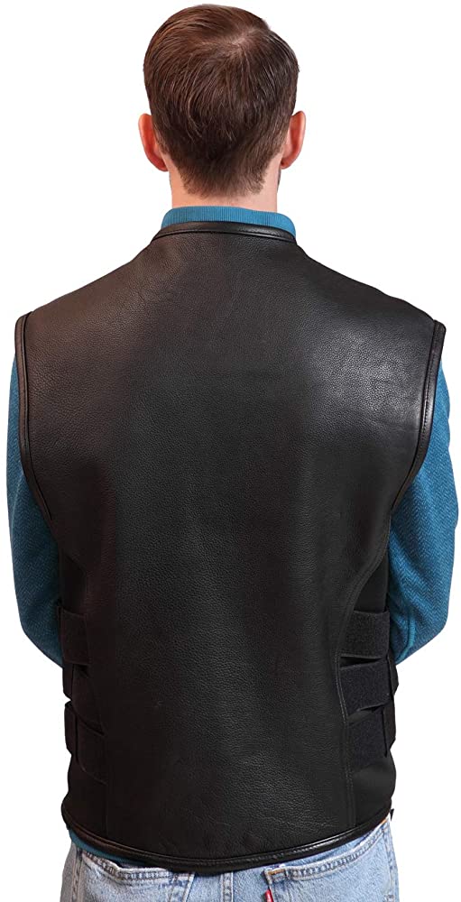 Classyak Men's Fashion Real Leather Exclusive Style Moto Vest