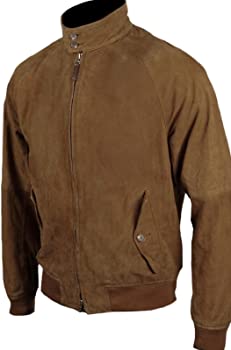 Classyak Men's Fashion Suede Leather Bomber Jacket