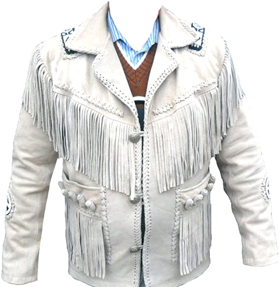 Classyak Western Leather Jacket Quality with Fringed & Beaded