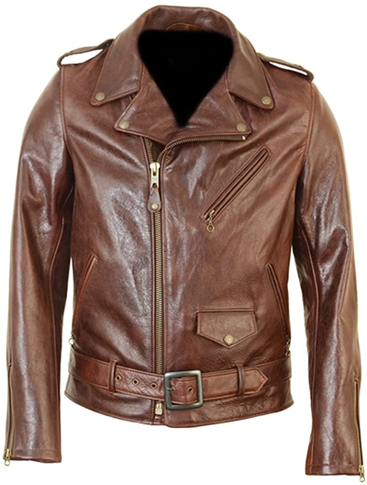 Classyak Men's Brown Real Leather Jacket