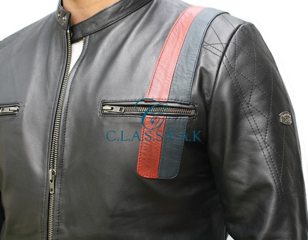 Fashion Genuine Leather Jacket Men Motorcycle Cow Hide Leather