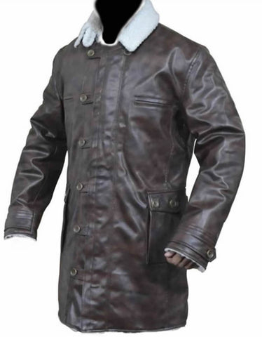 Classyak Men's Faux Leather Bane Coat
