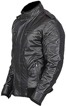 Classyak Men's Brando Style Fashion Real Leather Jacket