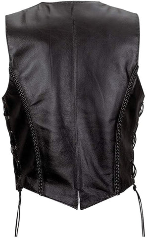 Classyak Men's Fashion Special Stitched Leather Vest