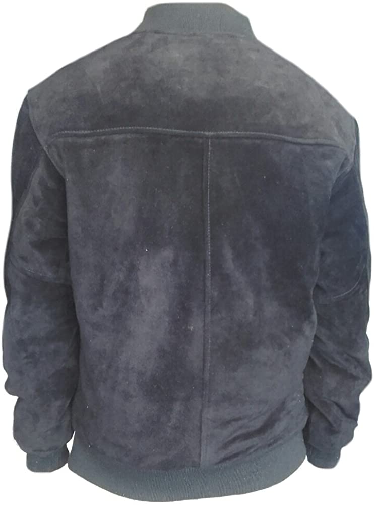 Classyak Men's Fashion Bomber Suede Leather Jacket