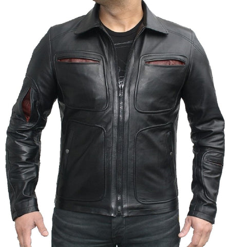 Classyak Men's Black Axe Leather Jacket