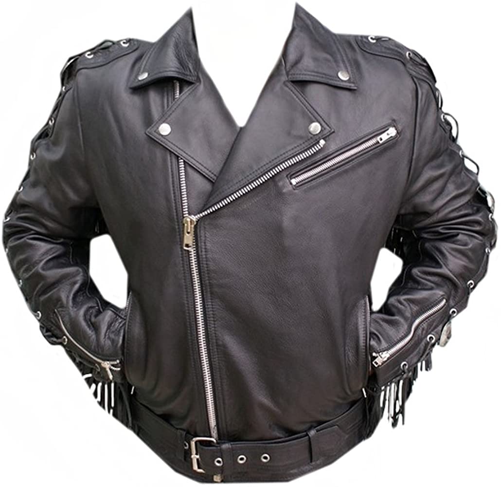 Classyak Western Style Moto Jacket, Quality Cowhide Leather
