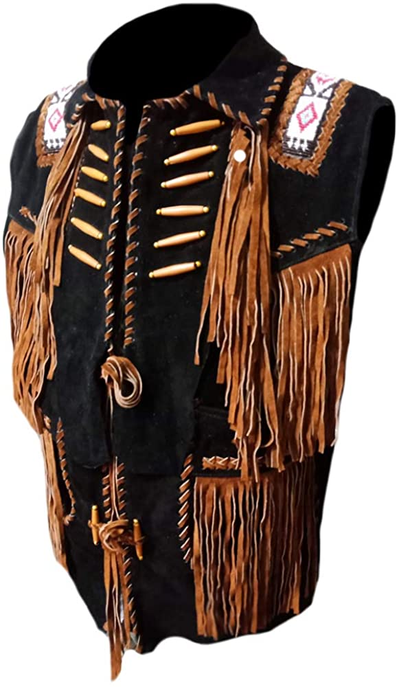 Classyak Men's Cowboy Leather Vest