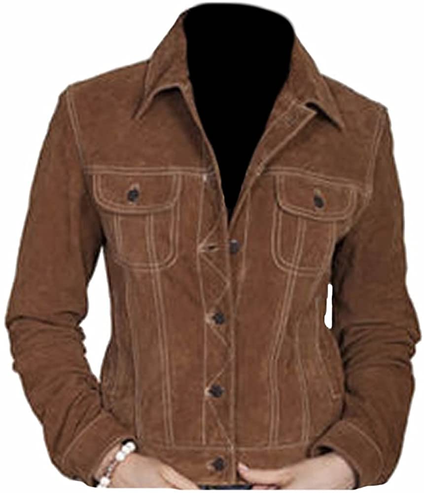 Classyak Women's Fashion Stylish Suede Leather Coat
