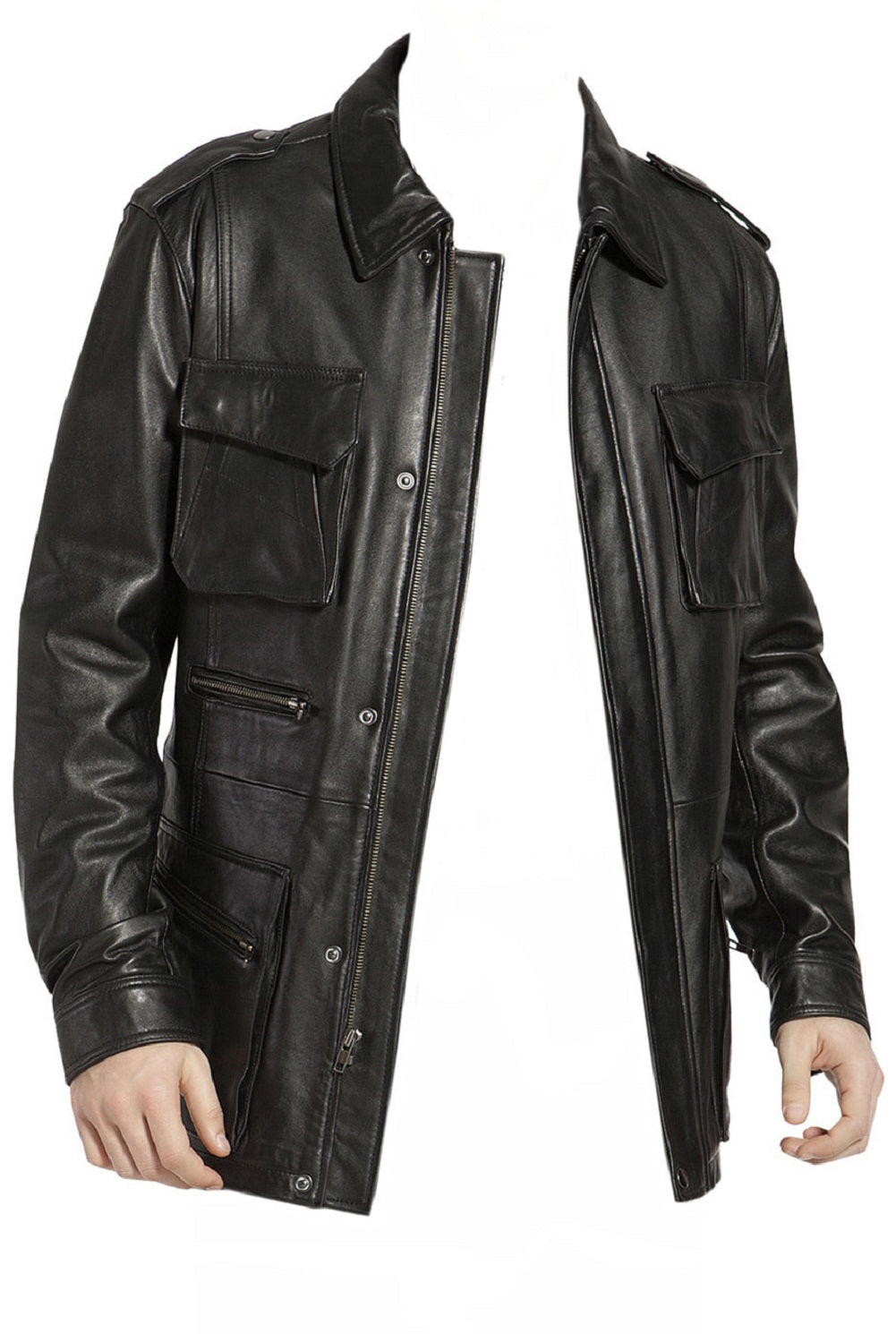 Classyak Men Fashion Original Leather Jacket Classic Coat