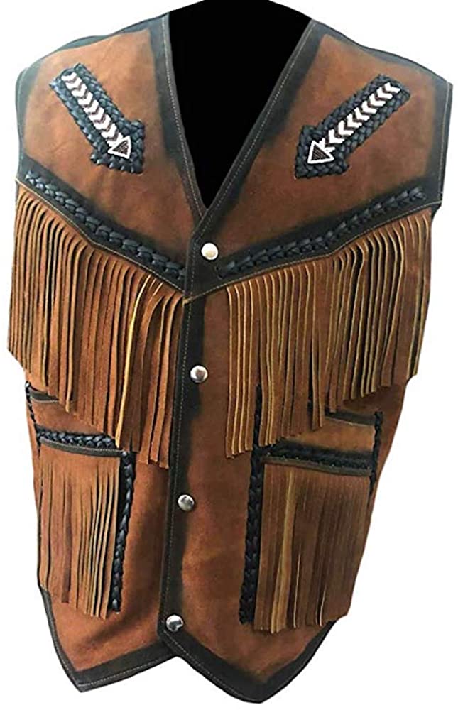 Classyak Western Leather Vest - A Grade Suede Leather