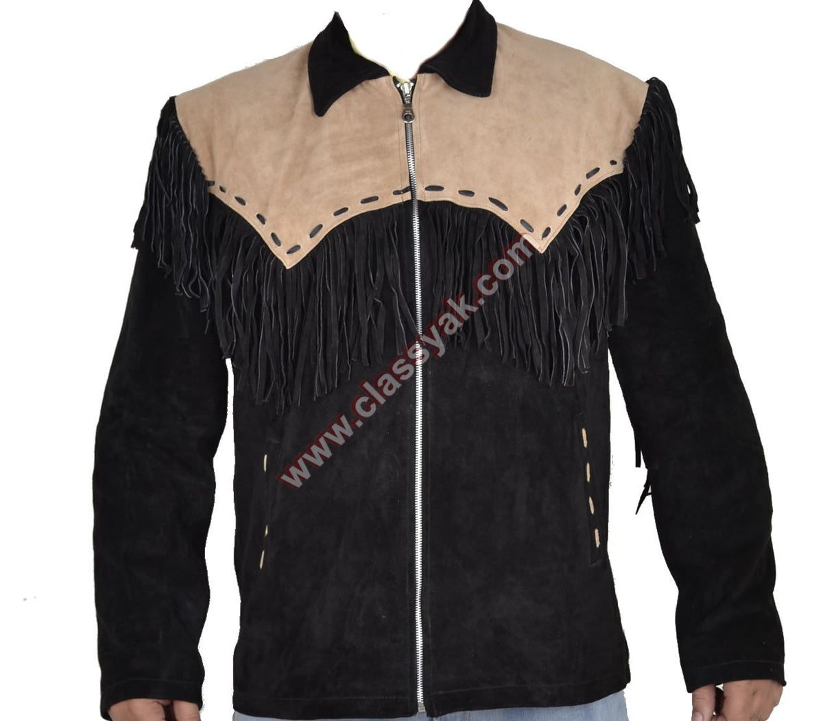 Classyak Cowboy Western Style Leather Jacket