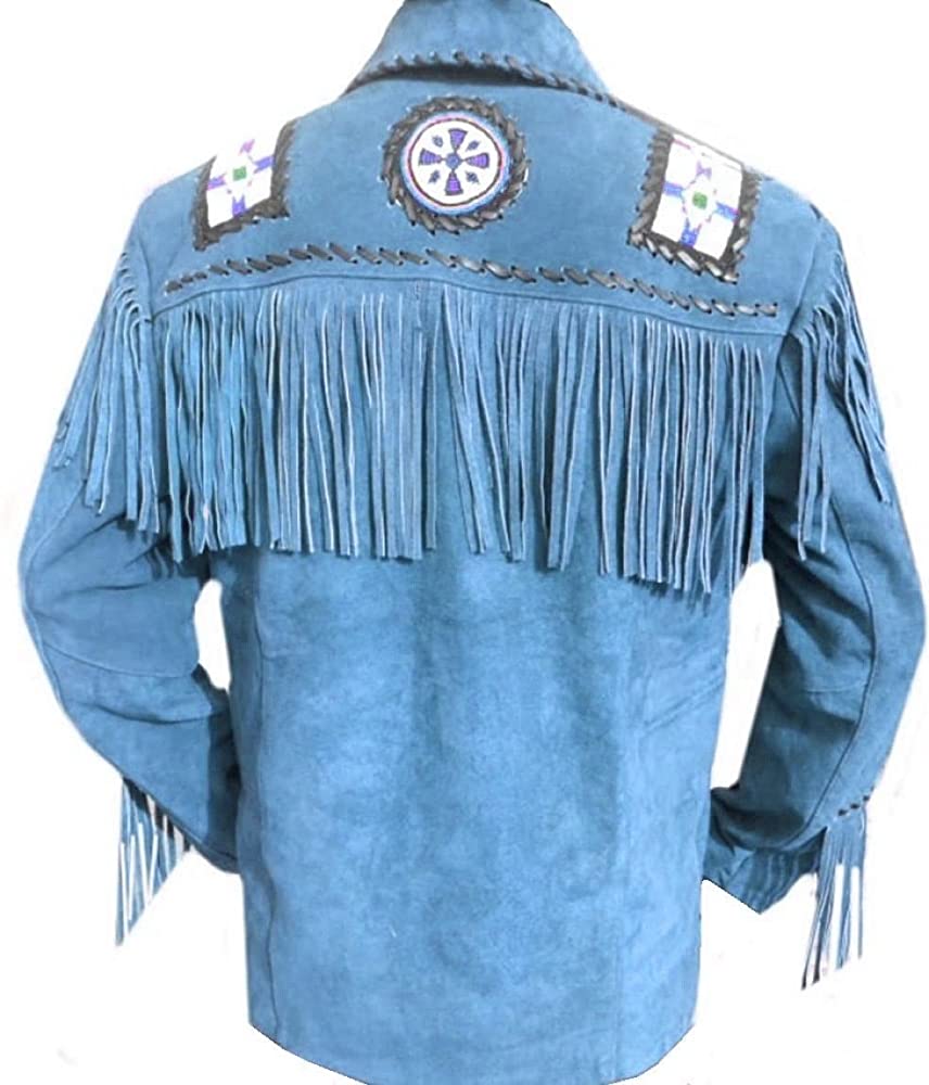 Classyak Men's Western Eagle Bead Jacket