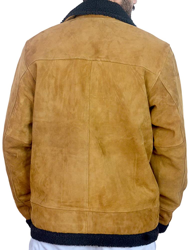 Classyak Men's Fashion Suede Leather Furr Jacket