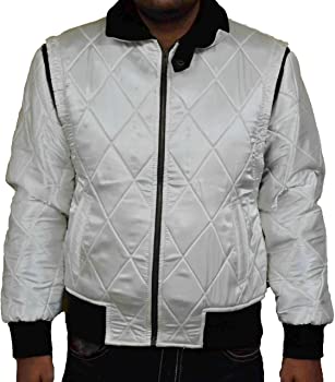 Classyak Men's Bomber Leather Jacket, Shaded Scorpio at Back