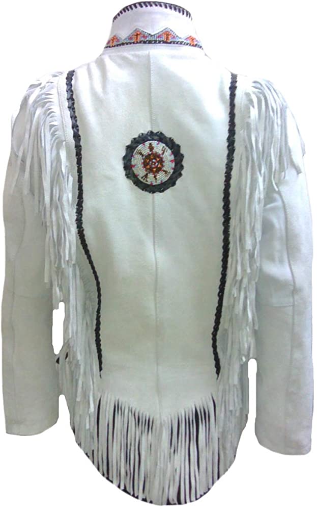 Classyak Women's Western Fringed Boned Jacket