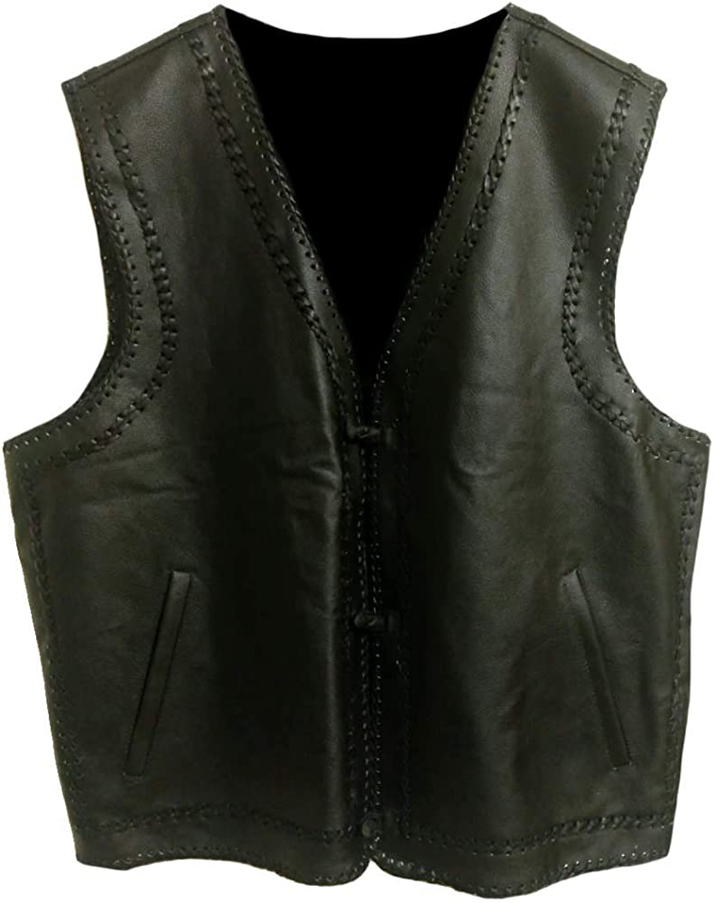 Classyak Men's Fashion Real Leather Stylish Vest