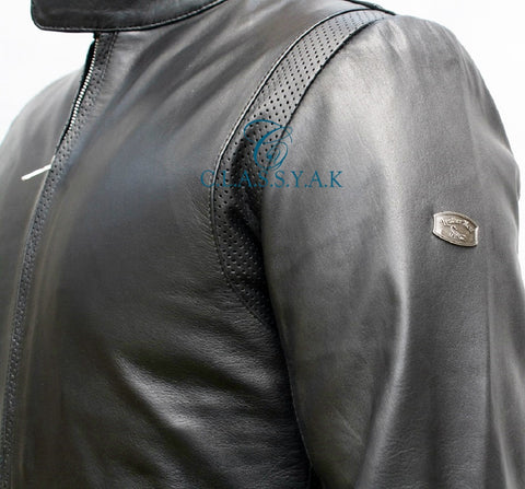 Classyak Mens Fashion Black  Leather Jacket