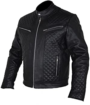 Classyak Men Real Leather Motorbike Jacket, Quality Naked Cowhide