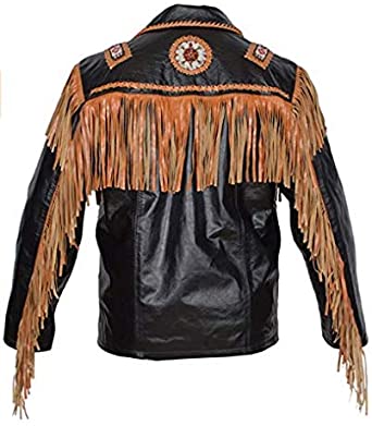 Classyak Men's Cowboy Genuine Cowhide Leather Jacket