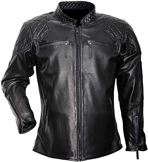 Classyak Men Vintage Fashion Real Leather Jacket Black