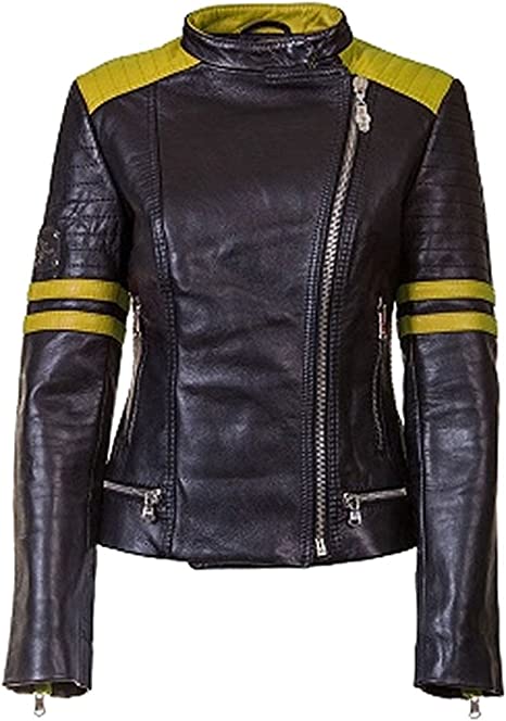 Classyak Women's Fashion Club Leather Jacket