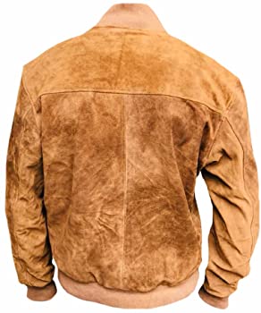 Classyak Men's Fashion Suede Leather Bomber Style Jacket