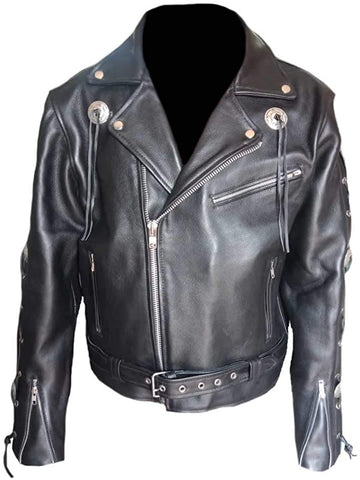 Classyak Men's Fashion Real Leather Motorbike Brando Jacket