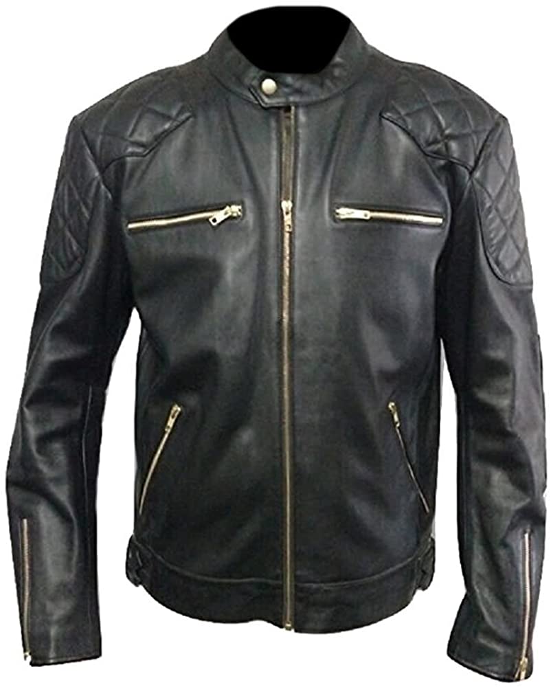 Classyak Men's Fashion Beckham Style Leather Jacket