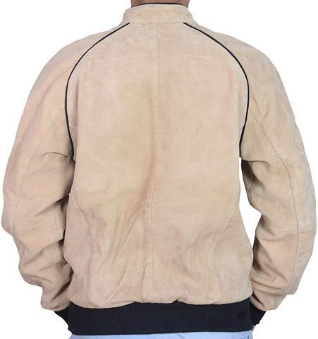 Classyak Men's Fashion Suede Leather Bomber Style Jacket