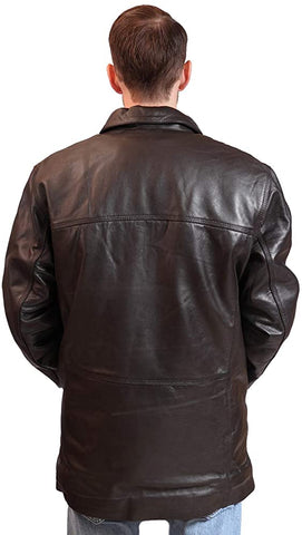 Classyak Men's Fashion Real Leather Buttoned Biker Coat