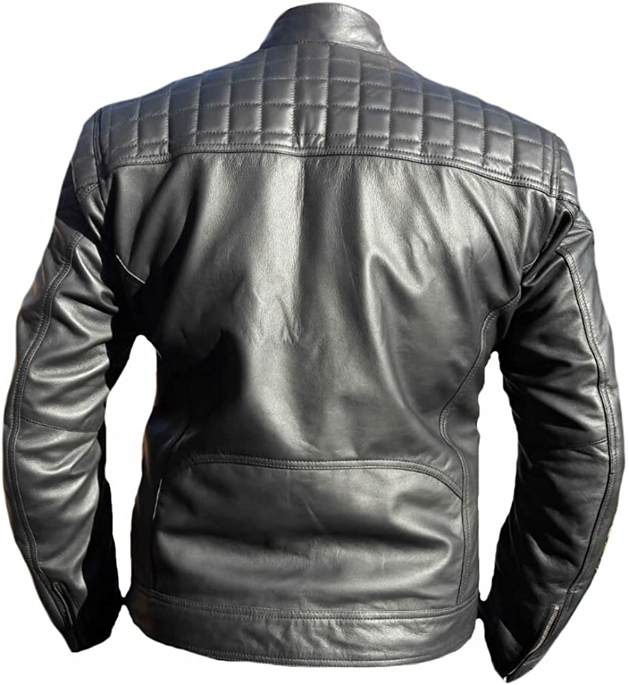 Classyak Men's Fashion Bekham Style Leather David Jacket