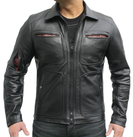 Classyak Men's Black Axe Leather Jacket