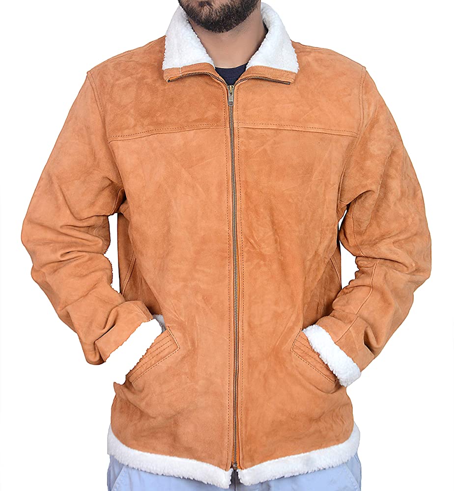 Classyak Men's Fashion Furr Suede Leather Jacket