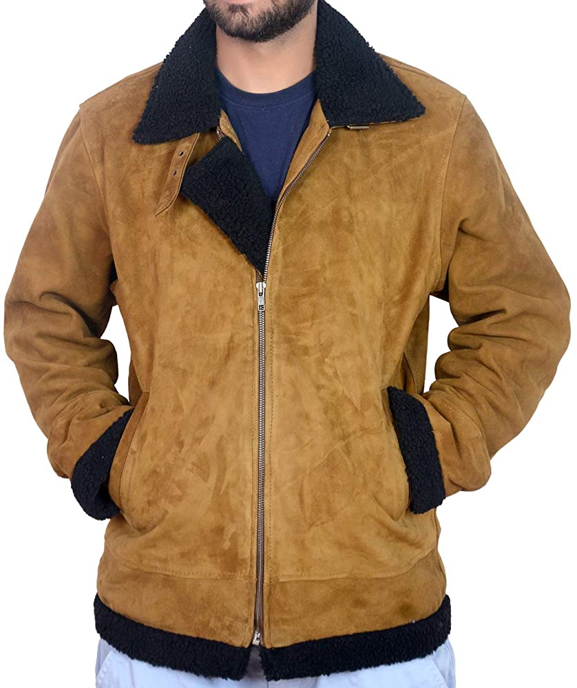 Classyak Men's Fashion Suede Leather Furr Jacket