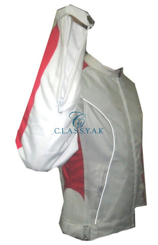 Women Motorcycle Jacket Heart Design White Biker Jacket Water Proof - Dobie