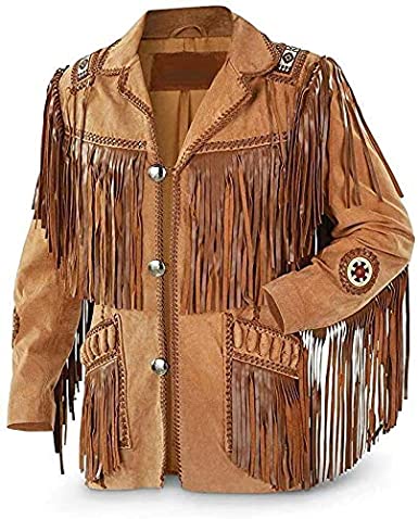 Classyak Men's Western Cowboy  Leather Jacket