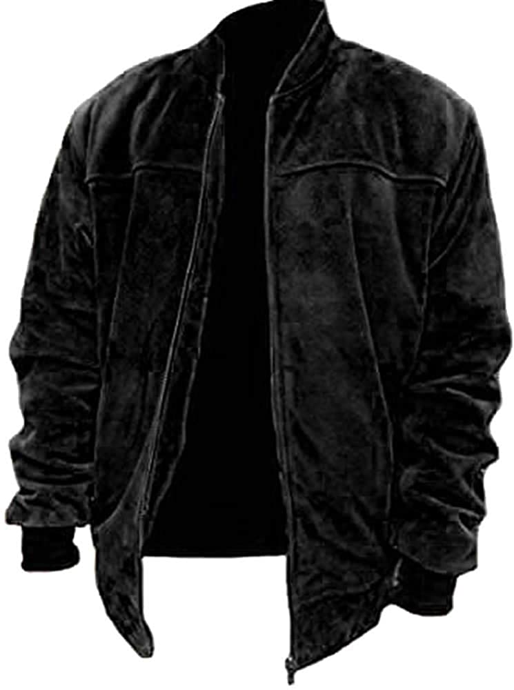 Classyak Men's Fashion Bomber Style Leather Jacket