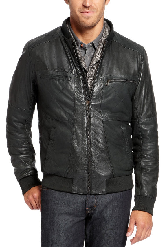 Men Fashion Sheep Leather Jacket