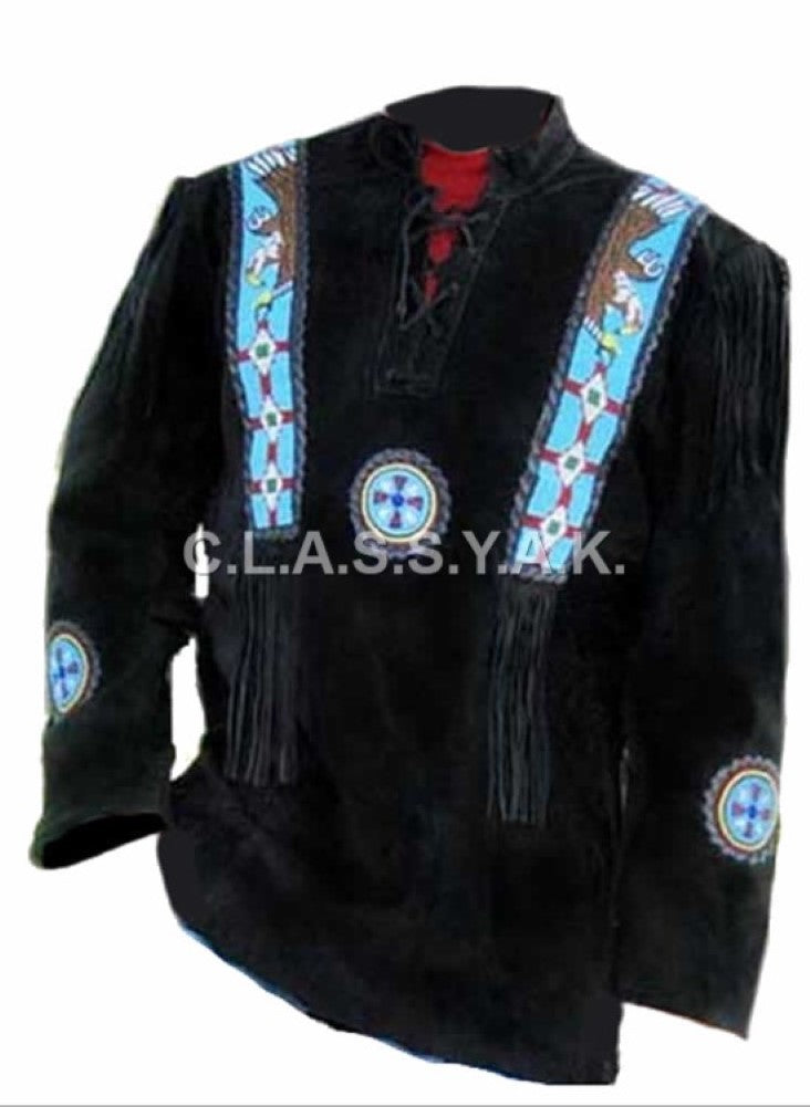 Classyak Men's Handmade Indian Eagle Shirt Tribal & Western Impression