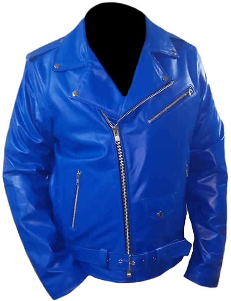 Classyak Men's Brando Style Real Leather Fashion Jacket