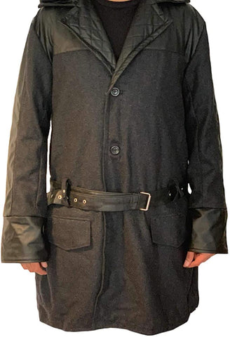 Classyak Men's Fashion Hoodie Style Leather Coat