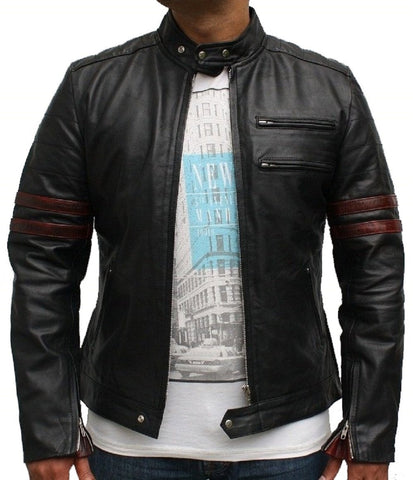 Classyak Men's Black Light Leather Jacket