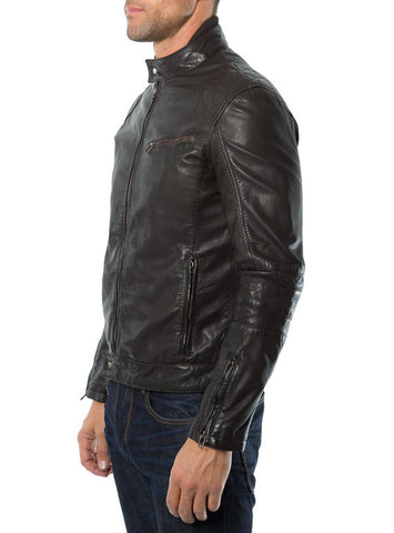 Men Fashion Sheep Leather Jacket