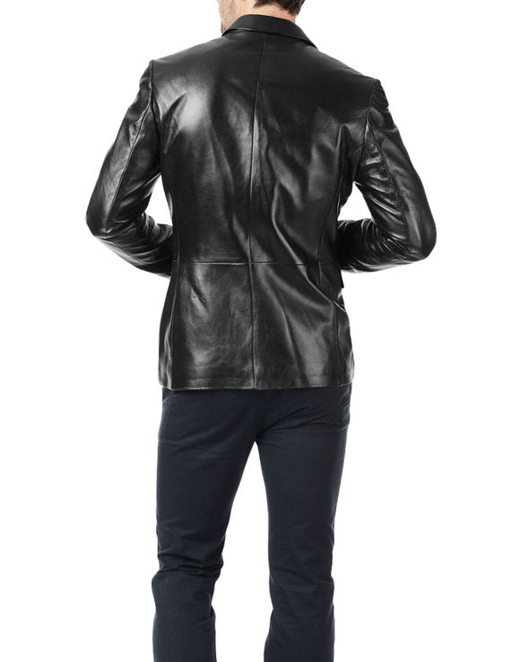 Classyak Men Fashion Genuine Leather Coat Classic Jacket