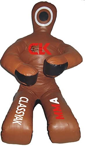 Classyak MMA Jiu Jitsu Martial Arts Training Wrestling Brown Sitting Position Punching Bag - Unfilled